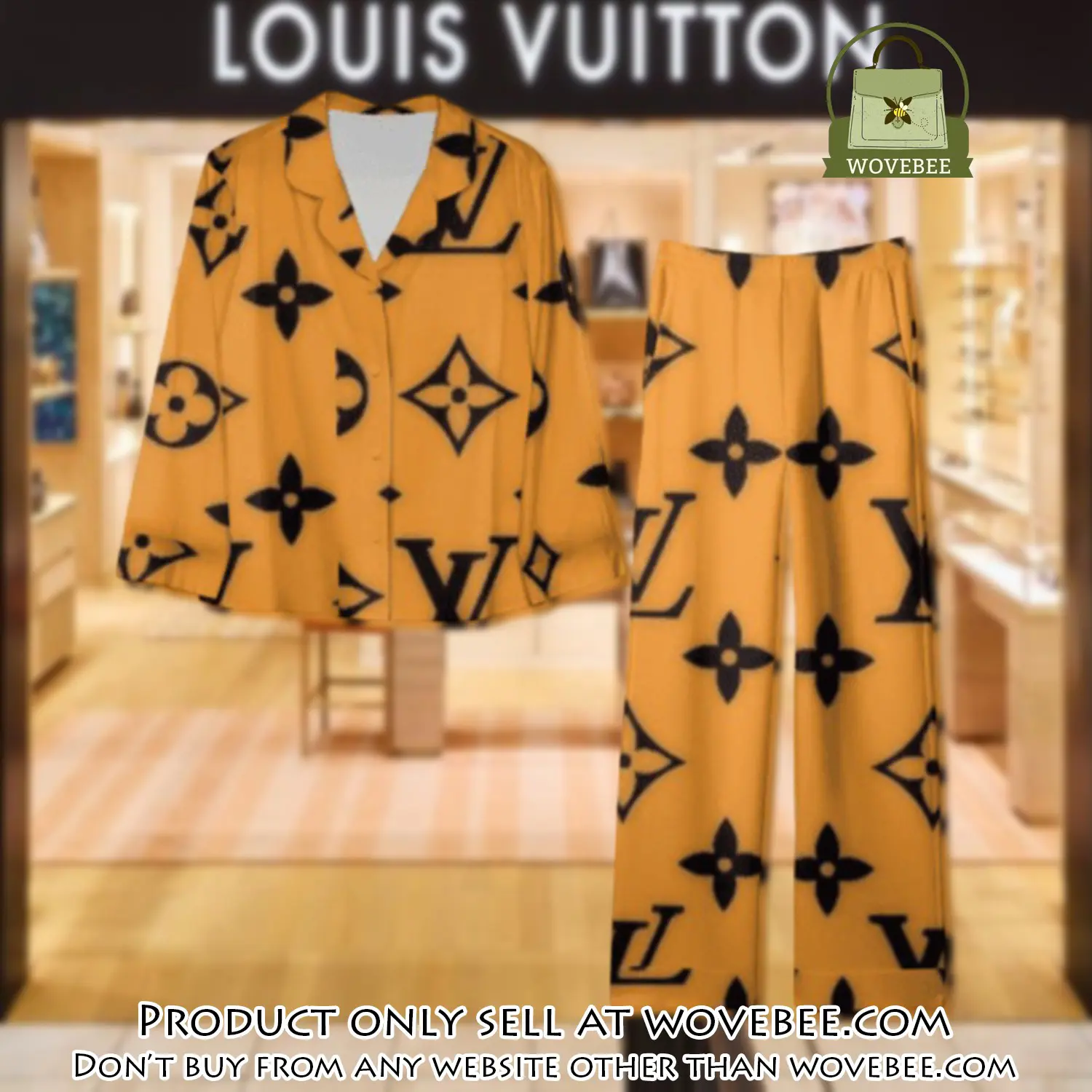 Trending luxury lv satin pajama set pjs1086 wvb1346034